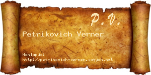Petrikovich Verner névjegykártya